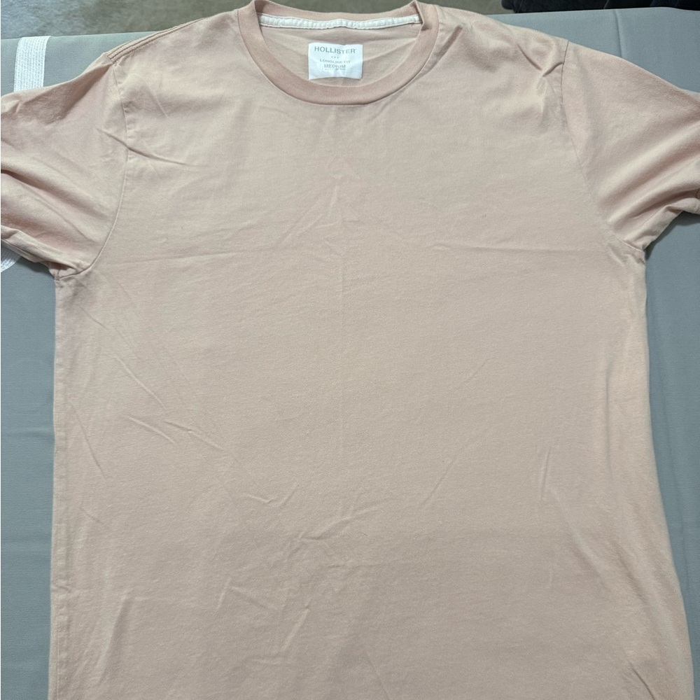 Hollister Peach and Dusty Pink Longline Shirt